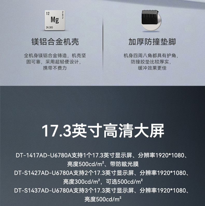 國產兆芯三屏工業便攜機,17.3英寸加固計算機廠家,DT-S1437AD-U6780A.jpg